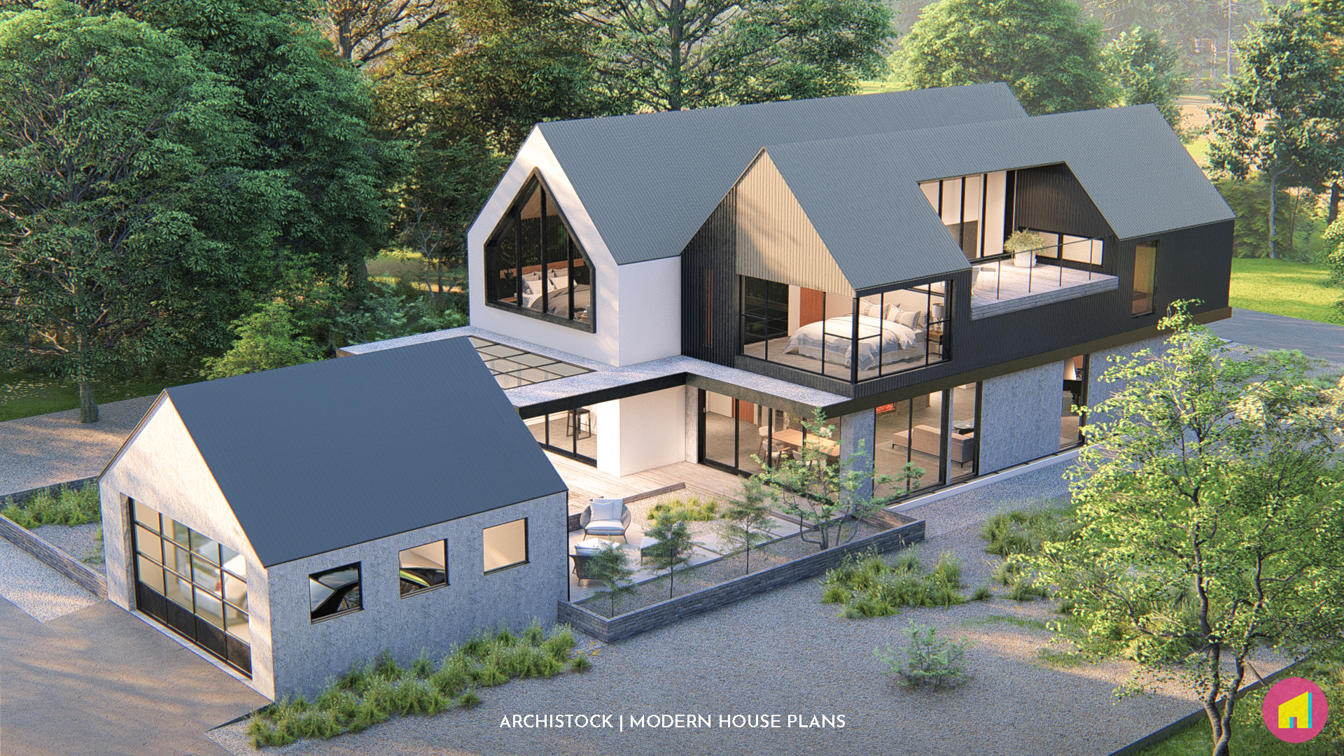 Modern Scandinavian House_002_c - ANK STUDIO House Plans