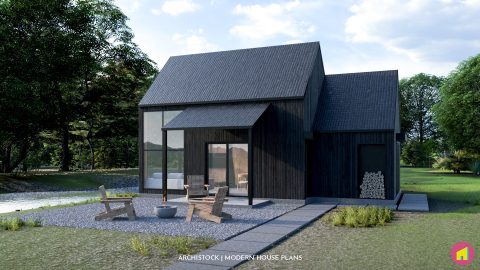 750 sq ft Modern Cabin House Plan - Modern House Plans