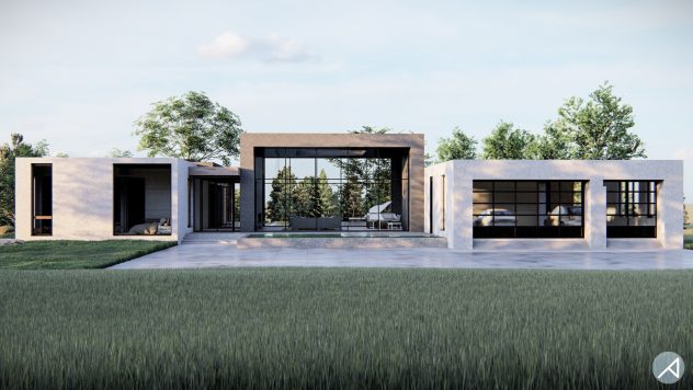 6-Bedroom Modern Minimalist House Plan - ANK Studio