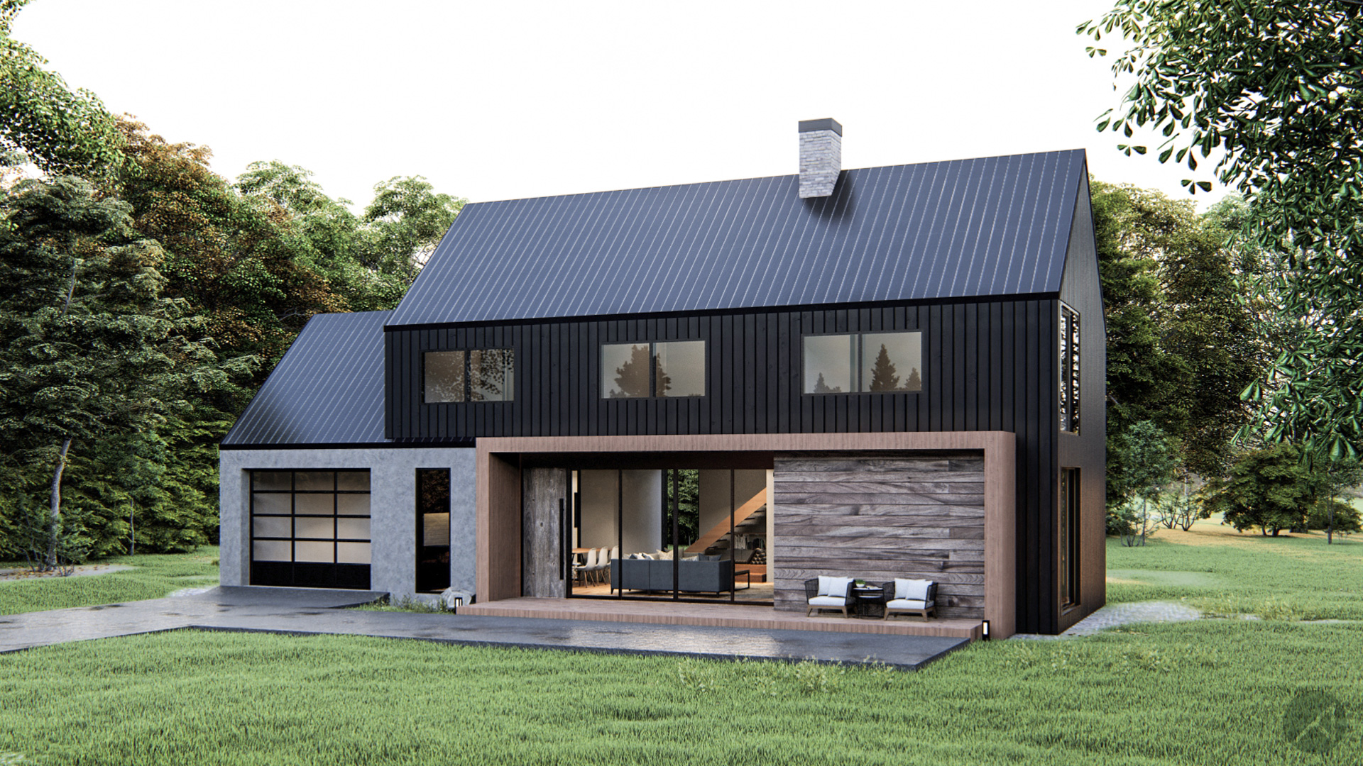 4-bedroom Modern Barn House   Barndominium Plan - Ank Studio