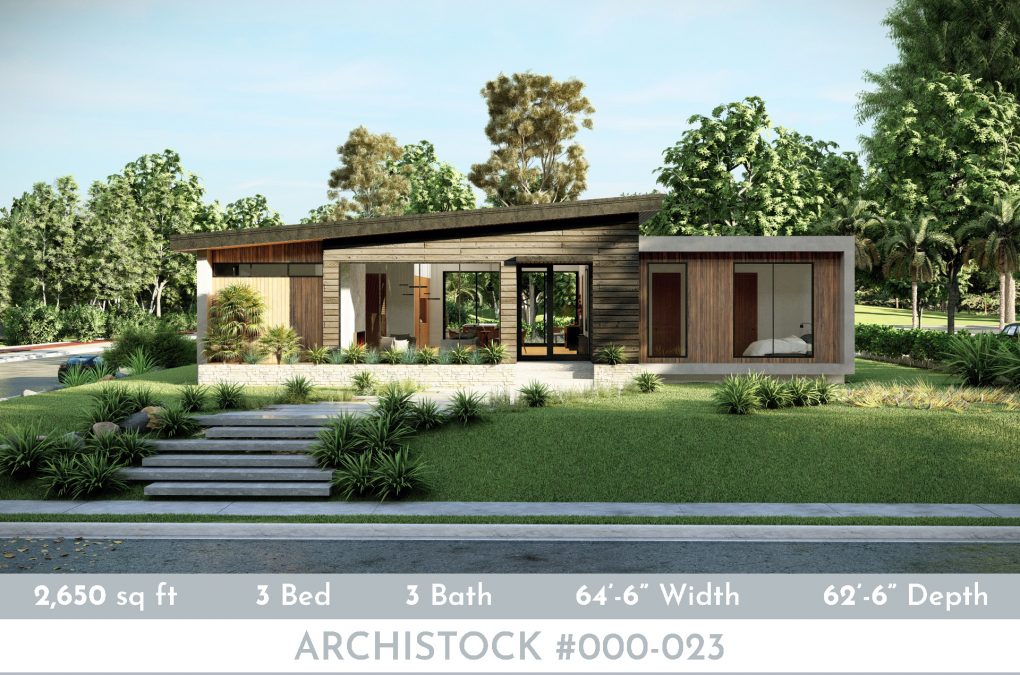 Mid-Century Modern Home, One-story House Concept - Modern House Plans