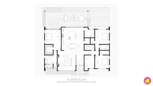 Mid-century modern house plan