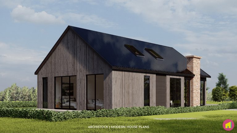 1,800 sq ft Nordic Barn House with Attic - Modern House Plans