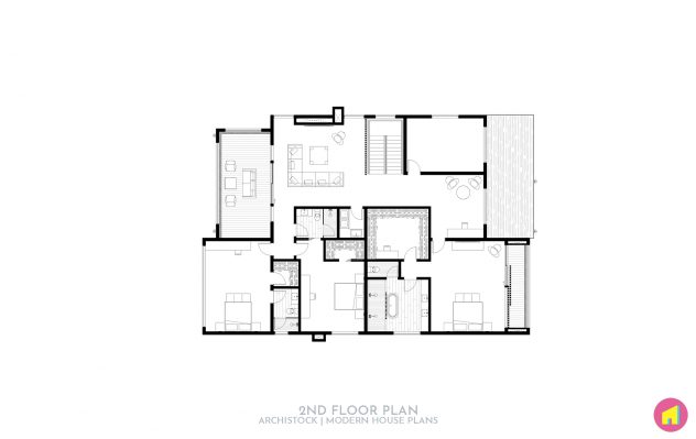 Narrow Scandinavian Farmhouse Plan